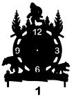 Horloge BIGFOOT style 1 avec empreintes ourson, ours et pieds découpées plasma art métallique