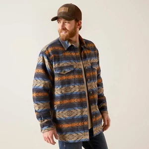 Ariat Men's Hartland Aztec Iron Heather Shirt Jacket-10046390 - Picture 1 of 7