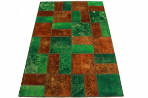 Patchwork Teppich Orange Grün in 240x160cm - Bild 1 von 5