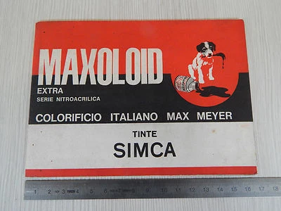 CATALOGO COLORI ORIGINALE MAX MEYER SIMCA ANCHE 1000 COUPE' - Immagine 1 di 4