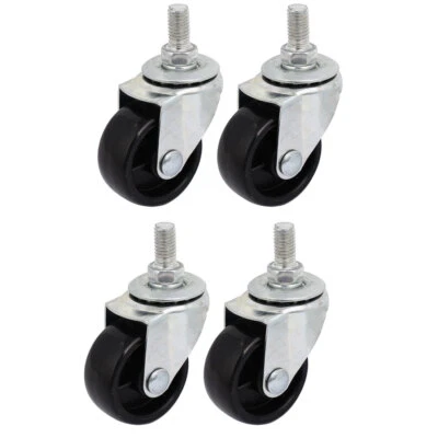 4 Stück 1.5" PP Rad M8x15mm Gewindestift 360-Grad Drehung Universal Rolle  - Bild 1 von 3