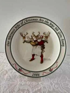 Hallmark Norman Rockwell “Getting Ready” Christmas Plate Santa 1986 Heirloom NEW - Picture 1 of 6
