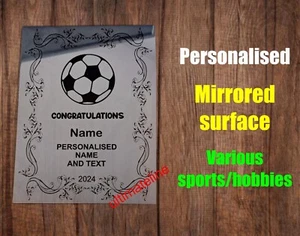 SPIEGEL Plakette versch. Sport Hobby personalisiert Preisverleihung Modern Neu - Bild 1 von 24
