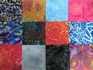 48 PCS BATIK ~ 5"X5" PRE-CUT QUILT SQUARES CHARM PACK ~ FREE SHIPPING - Picture 1 of 10