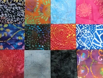 48 PIEZAS BATIK ~ PAQUETE DE ENCANTO CUADRADOS EDREDÓN PRECORTADO DE 5"X5" ~ ENVÍO GRATUITO Foto 1 de 4