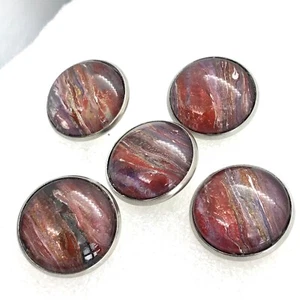 Handmade buttons unique 20mm hand painted glass dome in stainless steel setting - Picture 1 of 70