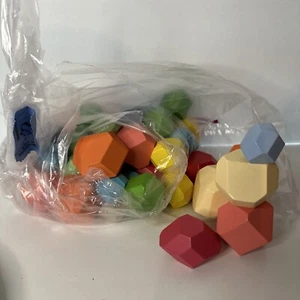 Wooden Stone for kids Building Block Creative toy  Stacking Game Rainbow Toy - Picture 1 of 2