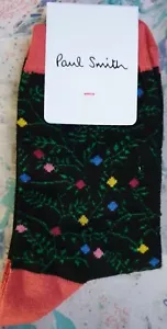Paul Smith Women Italian Socks Connie Vine Black Green K517 One Size Cotton Mix - Picture 1 of 5