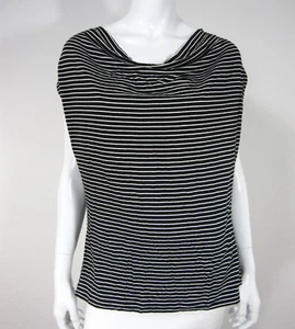 Marks & Spencer Portfolio ärmellose Bluse Top schwarz weiß gestreift 16 UK 14 US - Bild 1 von 8