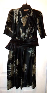 CHANEL PARIS Vintage 20's-30's "Adaptation" Black & Silver Dress Silk? - Picture 1 of 13