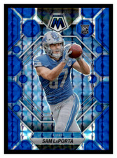 2023 Panini Mosaic Fusion Choice Blue RC Sam LaPorta 84/99 Detroit Lions #360
