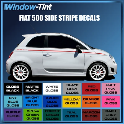 FIAT ABARTH 500 595 695 PASADOR LATERAL RAYA CALCOMANÍA PEGATINA JUEGO DE 2 TWIN AIR SPORT Foto 1 de 4