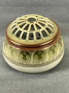 Reinhold Schlegelmilch Tillowitz Germany Green Gold Art Deco Pot Pourri Bowl Lid - Picture 1 of 24