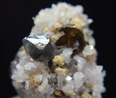 SCHEELIT, Pyrit,Dolomit,Quarz aus Baia Sprie, Maramures, Rumänien 2,1x2,5cm - Bild 1 von 4