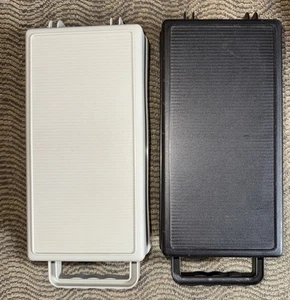 2 Vintage 1990s Cassette Tape Case Holder Holds 10 Cassettes black Gray - Picture 1 of 6