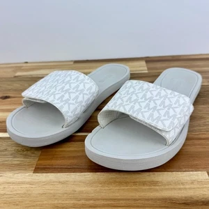Sandalias para mujer Michael Kors MK Logo gris blanco ajustables 8 - Imagen 1 de 8