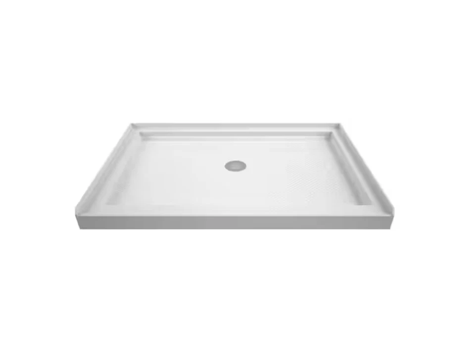 DreamLine SlimLine 48 x 32 pulgadas Base de ducha de umbral único, blanca, drenaje central Foto 1 de 1