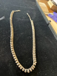 18” delicate silver balls on a chain necklace Vintage W/ Simple Hook - Picture 1 of 4