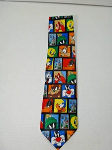Vintage 1997 Looney Tunes Briefmarkensammlung Krawatte Bugs Bunny Sylvester Krawatte USA - Bild 1 von 8