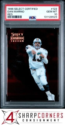1996 SELECT CERTIFIED RED #122 DAN MARINO DOLPHINS HOF PSA 10 - Image 1 of 3