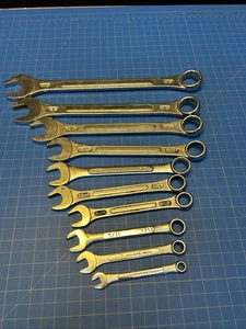 Vintage GEDORE 10 Piece Combination Wrench Set Box End Open End Missing 5/16 - Picture 1 of 11