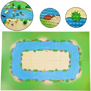 6 Pack Grassland Rivers Pattern Baseplate 10" x 10" - Building Brick Base Pla... - Picture 1 of 7