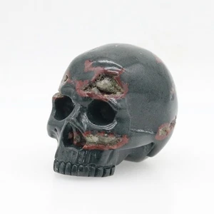 nubes rojas jade negro, calavera tallada, realista, adorno curativo de cristal K413 - Imagen 1 de 6