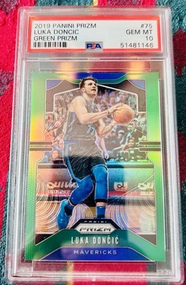 Panini Prizm 2019 verde #75 Luka Doncic Mavericks PSA 10 gemas como nuevo segundo año MAVS Foto 1 de 3