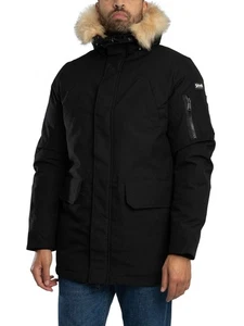 Schott Men's Nelson20 Parka Jacket, Black - Picture 1 of 11