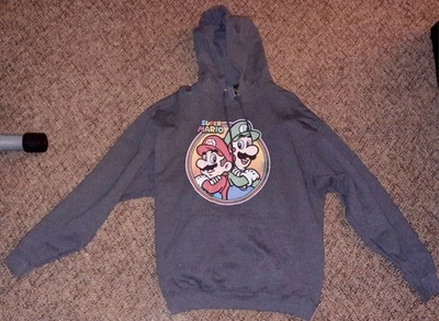 Sudadera con Capucha Super Mario Bros Gris Oscuro XL Nintendo Licencia Jerzees Foto 1 de 4