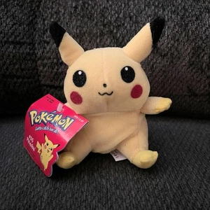 RARE VINTAGE 1999 POKEMON PIKACHU PLUSH BEAN TOY 11cm/4.5" NINTENDO NEW +TAGS ! - Picture 1 of 4