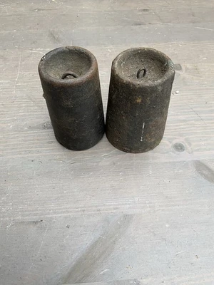 A Pair of Seth Thomas or Similar  30 Hour Ogee Shelf Clock Weights - Image 1 of 4