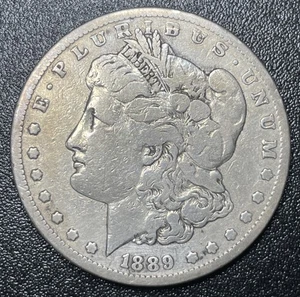 1889-CC Morgan Silver Dollar $1 VF Dettagli Fine Pulito Chiave Data - Foto 1 di 2
