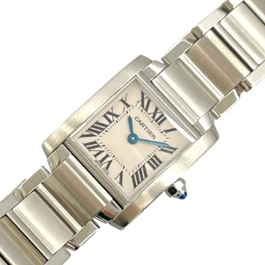 Gebrauchte Cartier Tank Francaise SM W51008Q3 Weiß Damenuhr #515026 - Bild 1 von 10
