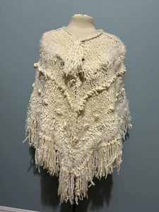 Vintage Hand Knit Poncho Jacket - Picture 1 of 8