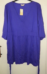 Agenda Purple Wide Sleeve Jersey Top - Size 26 - NEW With Tags - Picture 1 of 5