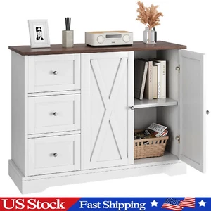 Modern Kitchen Buffet Storage Cabinet Sideboard Buffet Table Coffee Bar Cabinet - Picture 1 of 10