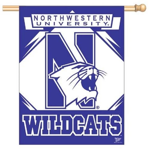 Northwestern Wildcats Vertical Banner [NEW] NCAA Flag Yard House Sign Cave Cover