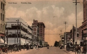 POSTAL ESCENA CALLEJERA TERCERA CALLE TULSA OKLAHOMA - 1913 - Imagen 1 de 2