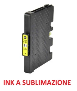 CARTUCCIA RICOH GC41Y GIALLA COMPATIBILE INK A SUBLIMAZIONE RICOH SG2100N,2110N, - Photo 1/1