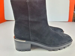 Giani Bernini Women Block Heel Ankle High Booties Black Leather 9.5M (lot395) - Picture 1 of 12