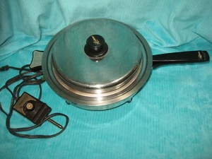 Vintage Lifetime Electric Stainless Steel Skillet Fry Pan Liquid Core West Bend - Picture 1 of 3