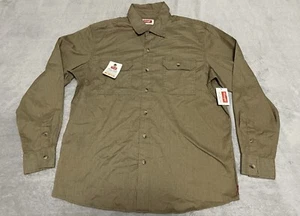 Wrangler Epic Soft Flex Woven Button Shirt Men’s L Large Tan Long Sleeve - Picture 1 of 11