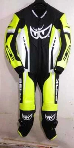 BERIK YELLOW SUIT COWHIDE LEATHER MOTORBIKE MOTORCYCLE LEDER RACING SUIT - Picture 1 of 7