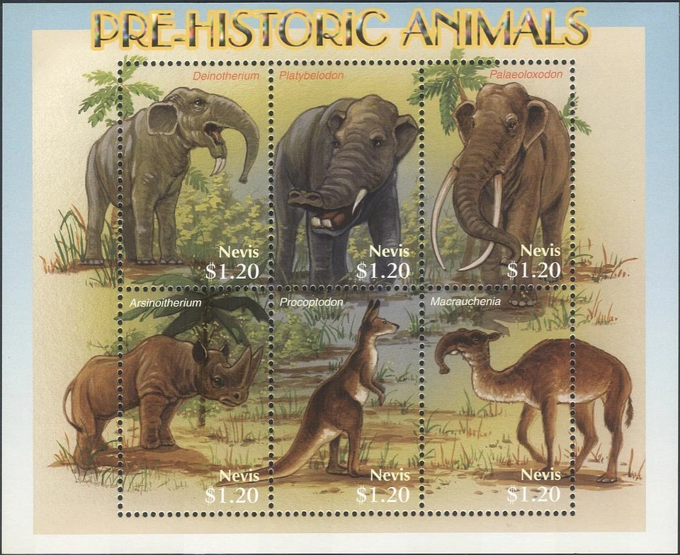 Nevis 2005 Prehistoric Animals/Mammoths/Dinosaur/Nature/History 6v sht (s1419h) — 第 1/1 张图片
