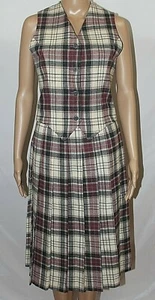 Murray Brothers grigio avorio rosa a quadri gonna plissettata gilet set lana JUNIOR 12 - Foto 1 di 11
