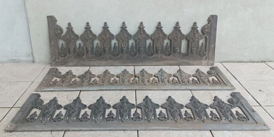 Lot de 3 balconnières garde-corps style Louis XVI en fonte 19ème - Photo 1/4