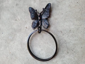 Butterfly Iron Towel Holder, PICK YOUR COLOR, Nature Bathroom Towel Hook Hanger - Picture 1 of 9