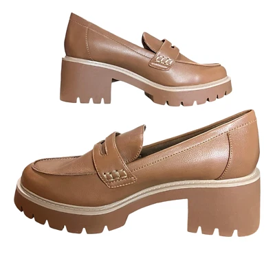 a.n.a. ANA DIXEN Tan Oxford Slip-on Shoes Clog Chunky Heels Women's Size 10 M - Image 1 of 4