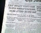 Meilleur journal 1939 FOIRE MONDIALE DE NEW YORK « Aube d'un nouveau jour » grande ouverture 1939